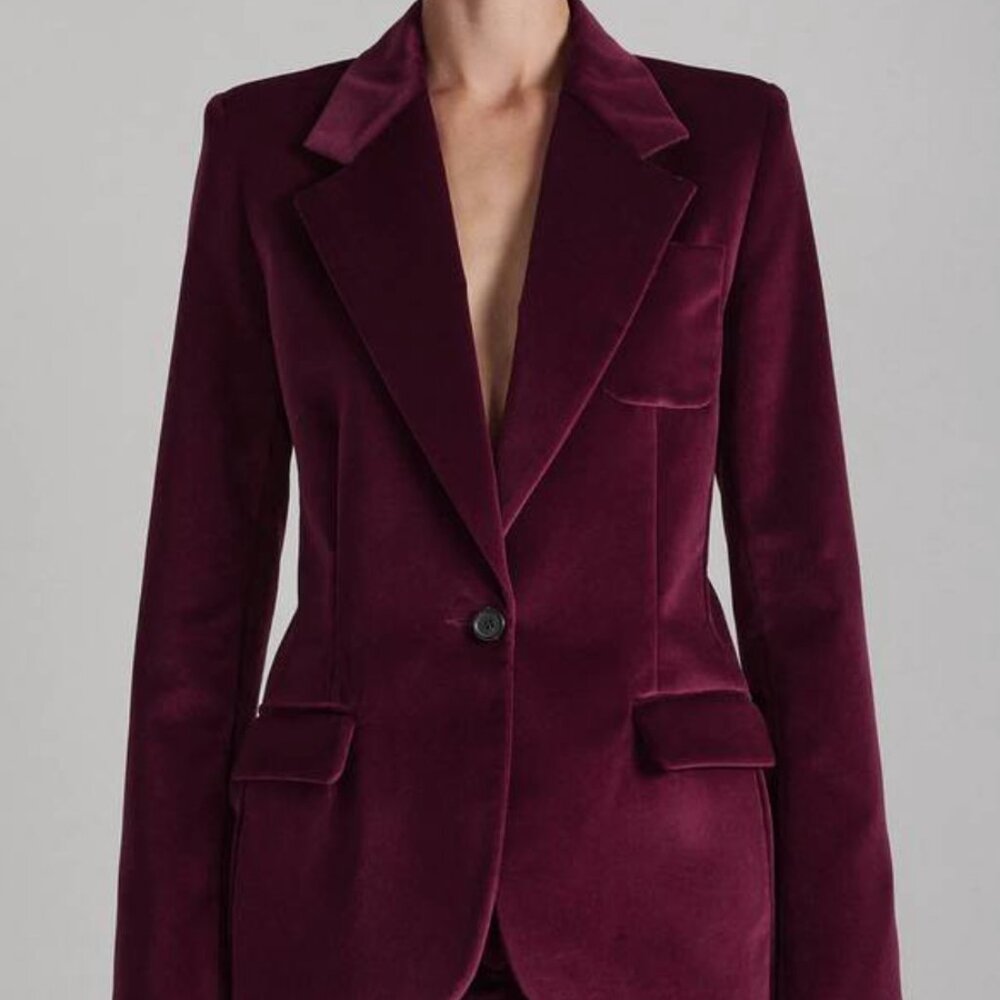 Barbara Bui Fitted Velvet Suit Jacket